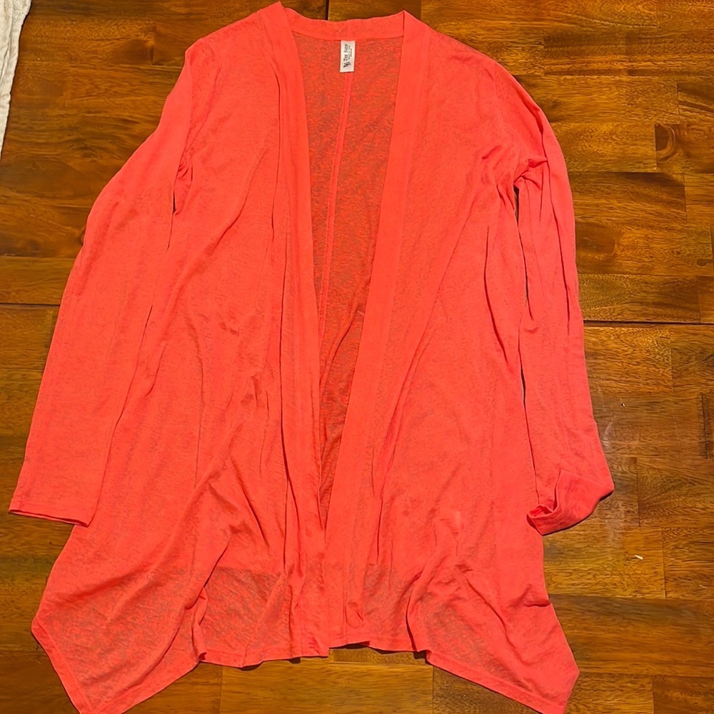 Tee Shop Cardigan. Long sleeve.  Orange.  Size medium.